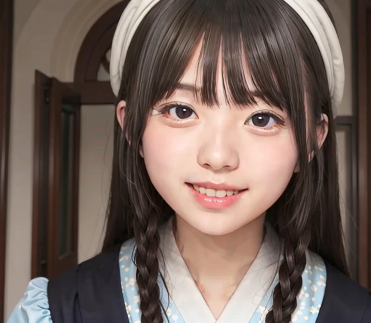 (1kid), (Snow White cos:1.3), little , upper body, Little blue and red dress, Ultra photo realsisim, Realistic, best quality real texture skin,cute true circle Symmetrical eyes, cute face, medieval world, epic realistic, Cinematic