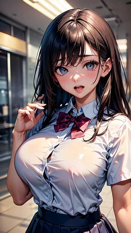 (masterpiece), (Many women),Many women,White nurse dress with front opening,Nurse cap,Tied up hairstyle,Small breasts,Small Ass,Natural light, Realistic, skinny, (Please lift your skirt), With a smile. White Stockings,Long nipples,Areola,Lace see-through bra,big pink panties,(Everyone changes in the locker room..),after work