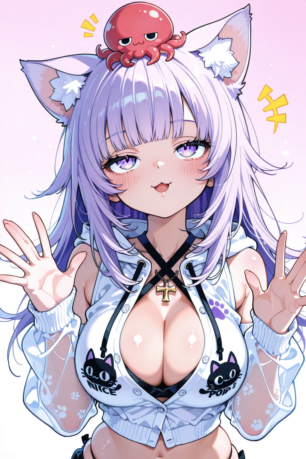 cute beastman、Brainwashed、female、Pet poses、Glowing pink eyes、Fall into Darkness、Scalpel crash、short hair、White Hair、Big Breasts、Dark Element Costume、underground、Training Room、Fox Ears、big tail、whole body、first round