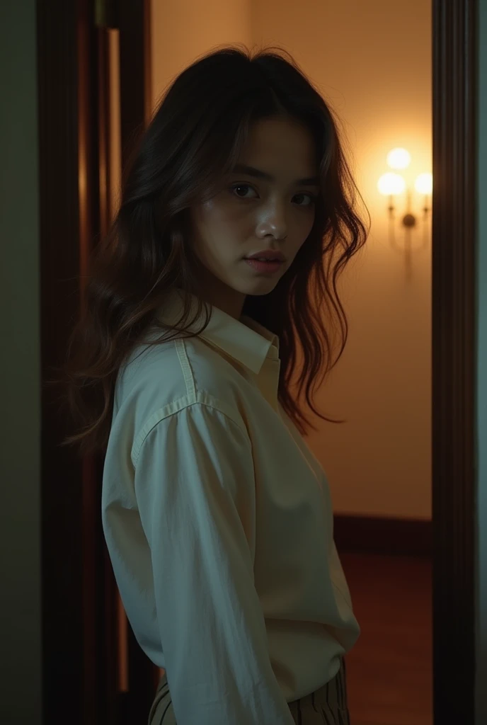 ((highest quality, 8K, Raw photo, masterpiece :1.3)), (realistic、Photoreal:1.37)、Super detailed、ultra high resolution, (professional lighting), alone, 1 female, alone, (30 years old), Japanese, Beautiful and dense face, shining eyes, brown eyes, (Thin：Weight 1.0) , Fine and beautiful skin, skin texture, , hairstyle: medium straight brown hair, girl,alone,Highly detailed beautiful face and eyes,looking at the viewer, (White Clock Top Shirt, Black , white lace ) ,( chamber, prison:1.5), , bed,, bound,(outstretched arm:1.3), bound  legs, bound wrists, breast , (spread your legs,bound thighs:1.5), (Liar, behind:1.5),cowboy shot, (Anger:0.9),(frown:1.4), (embarrassing,blush:1.3)《《《Women lift their skirts by themselves》》》