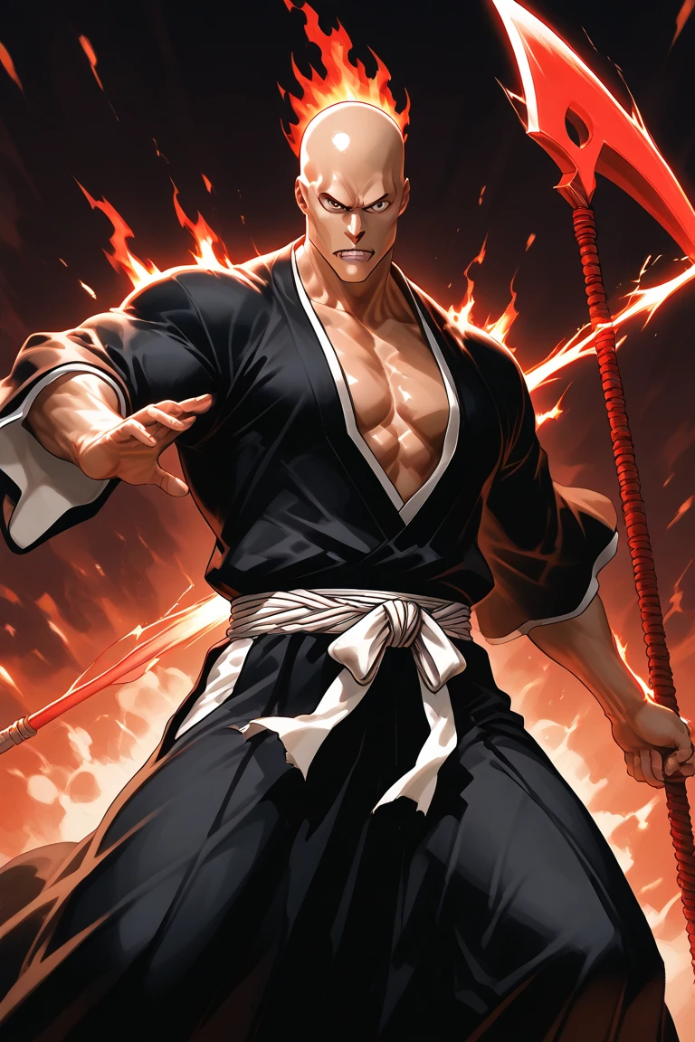 Highest quality、(father:0.5)、A muscular man wearing a kimono