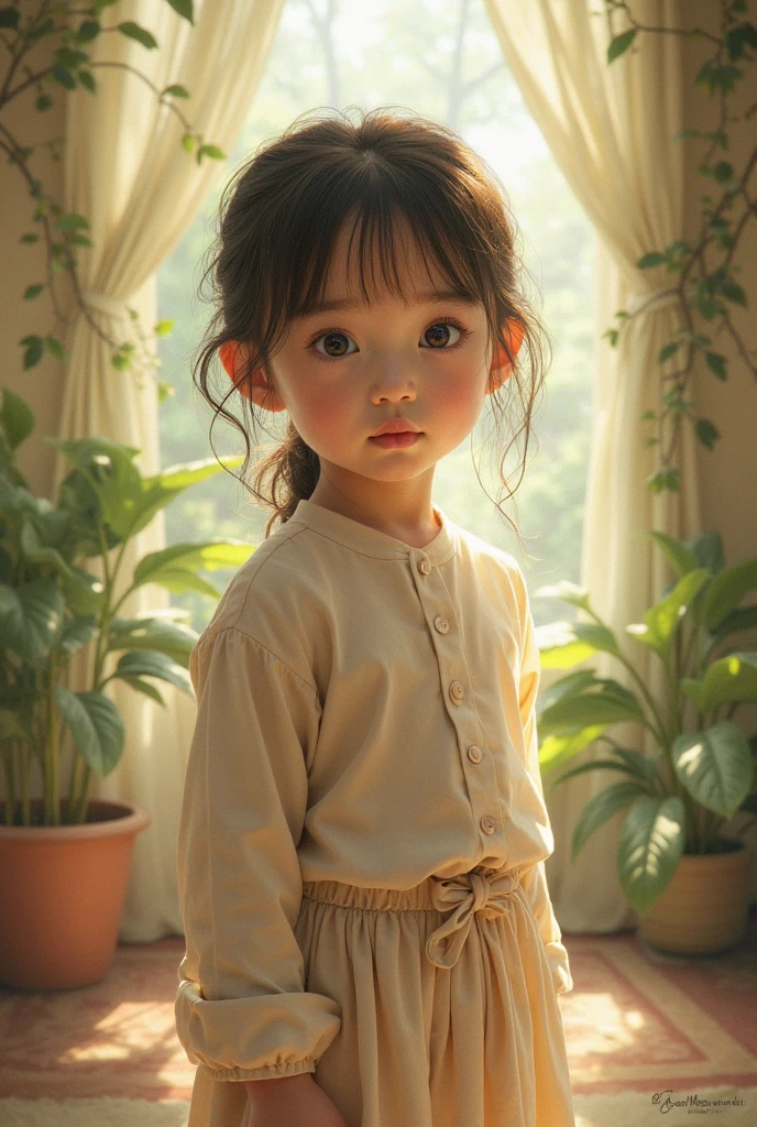 portrait of cutest baby illustration, artstation, CGI_Animation,
