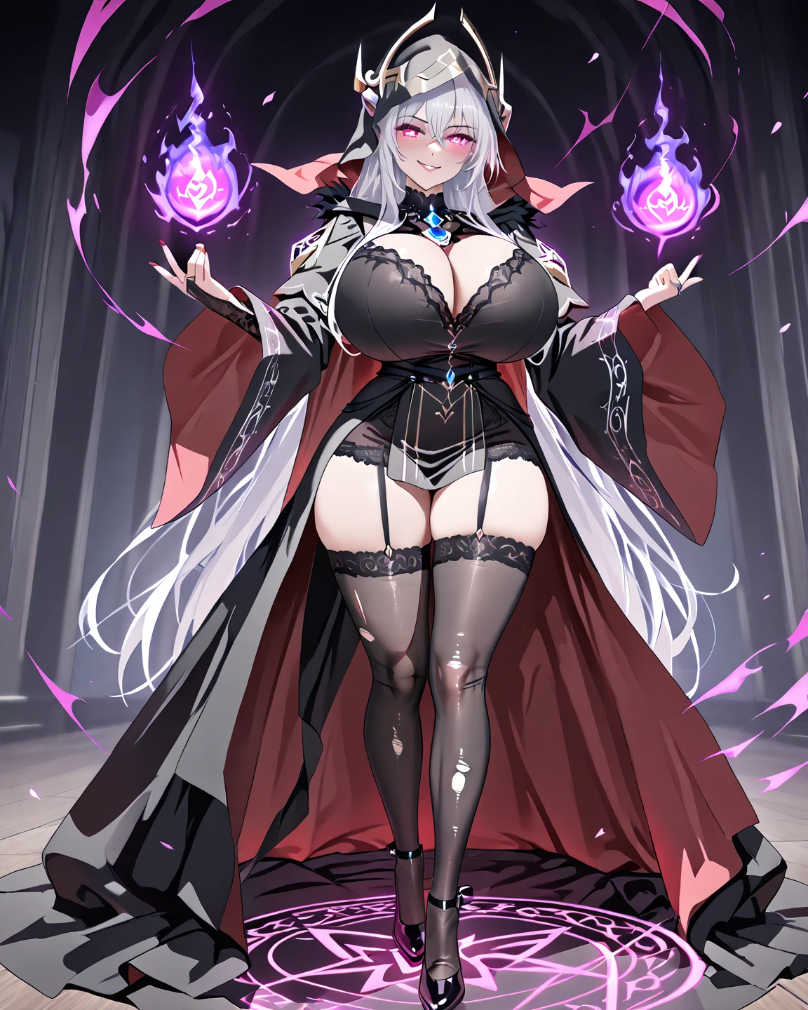 masterpiece, extra limbs, 1vampire lady, 250 years old,((light gold extra long hair)), slant blank ruby red eyes, big breasts, muscle,(pale white finely detailed skin), (serious),(((clothed Necromancer))),hair ornaments,earrings,cape,evil sword,crossed legs,sitting on throne,old castle,midnight