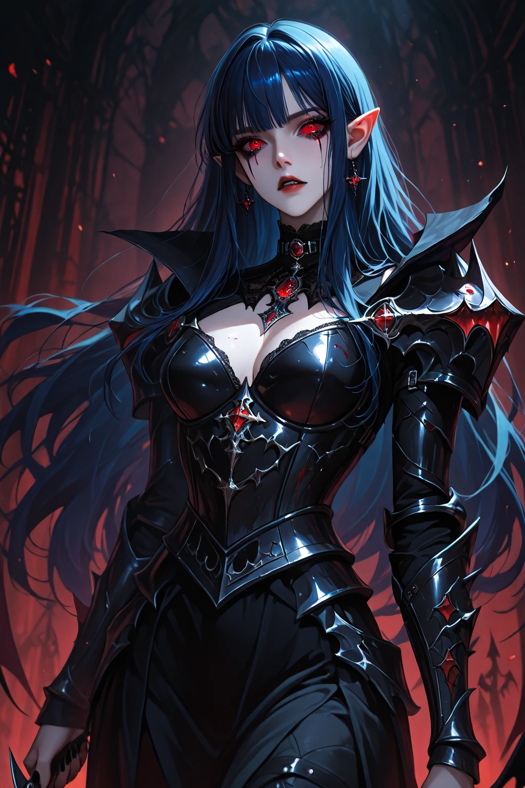 (The best quality,A high resolution,Ultra - detailed,actual),(demonic woman:1.1), blood, VISCERA, blood, war, death, hell,fiery atmosphere,ominous,scorching heat,red hot flames,devilish beauty,satanic presence,bright red eyes, busty, lowleg panties, gloomy shadows,dark abyss,burning souls,demonic figures,fiery wings,aura terrible,tormented spirits,tortured souls,molten lava,powerful energy,dark powers, hellscape,eternal damnation,twisted horns,demonic laughter,intense heatwave,sulfurous smoke,dark magic,enchanted fire,evil look,burning tendrils,intense heat,hell ardiente,threatening presence,supernatural screams,devilish smile,dancing flames,ominous glow,(beautiful blue eyes), (black big stones background:1.4) , (cowboy pose ), (Realistic) ,High quality 8K detailed art, Fanart Mejor ArtStation, Fantasy art style ,