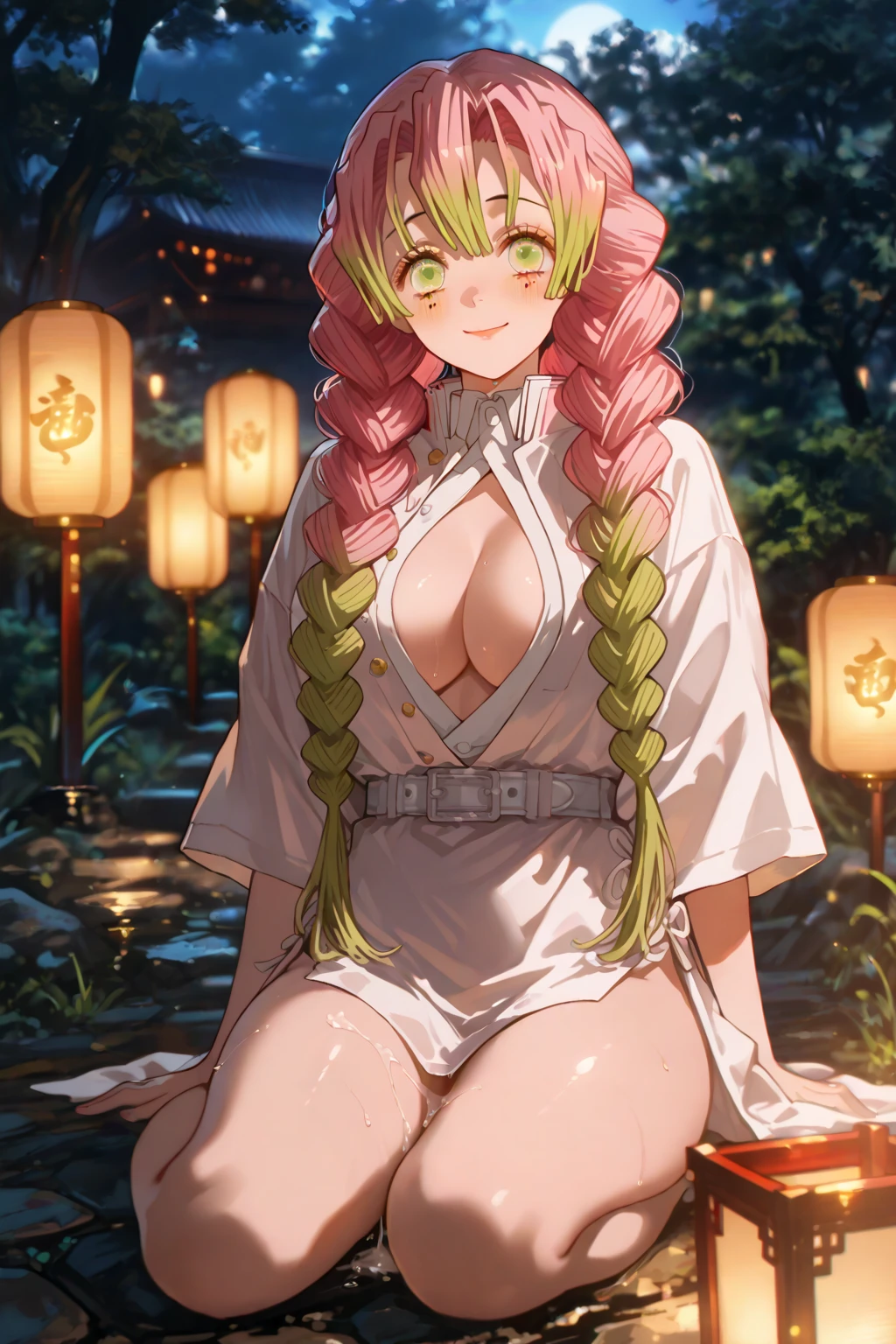 (masterpiece, best quality), intricate details, 1girl, MitsuriKanroji,naked,detailed body,vagina,big ass,big tits,sexy pose,