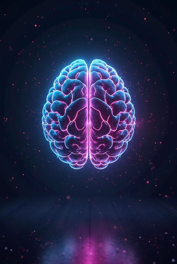 Neon brain seen from above
