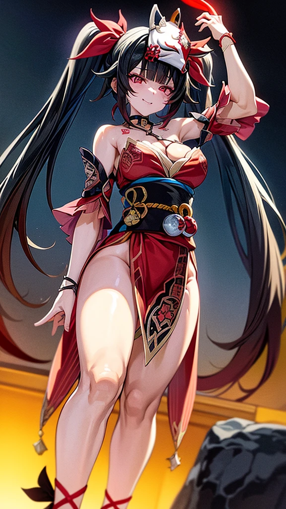 Woman wearing pink Chinese-style bellyband, （Translucent pink silk skirt）Milk, Elegant body, navel focus, Naked body, Gloves, earrings, Science fiction, Actress, permanent, Volumetric Light, Detailed lighting, Detailed texture, European Cyberpunk, The Opai of Biomechanics, masterpiece, The best eyes, Sci-fi background, Future Landscape, Low Angle, Smooth surface, (((Grab your breasts))), National Foundation，Sexy。