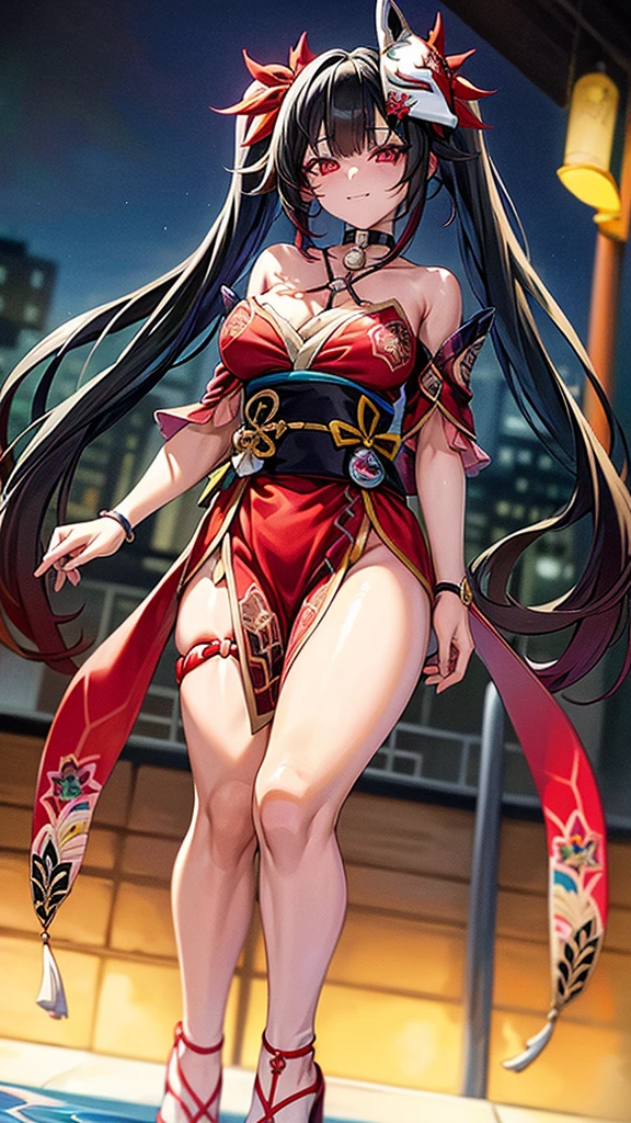 Best quality, photo, RAW, frontal, adult woman, Japan woman, attractive proportions, seductive legs, thighs, high heels, single woman, muscular, abs, breasts apart, watch viewer, solo, very beautiful woman, detailed face, high exposure, high leg, navel, attractive waist, black hair, medium hair, arms raised and extended, standing with legs together, moonlight, front lighting, starry sky, night, celestial body, full moon, milky way, smile, makeup, blush, lipstick, wide angle, wide angle, high image quality, highly detailed background, body line stands out, full body, photo from afar, shirtless, topless,