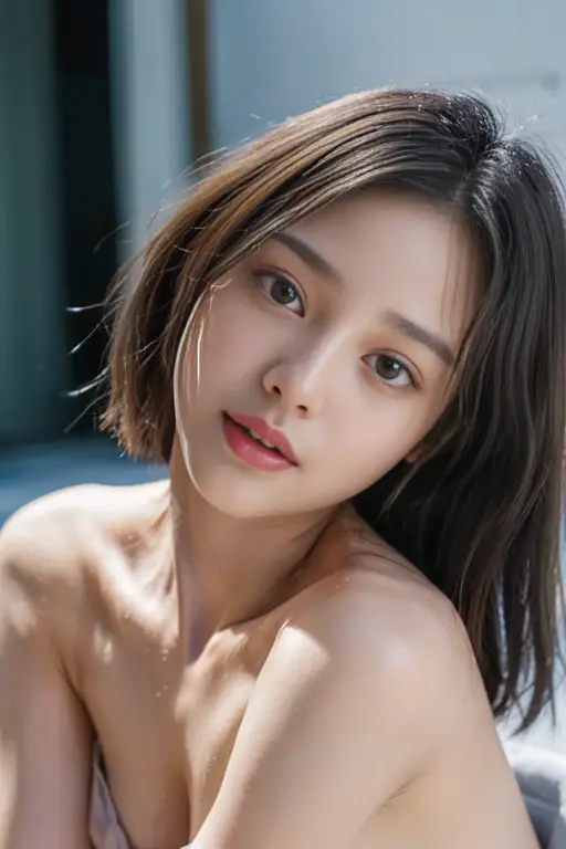 Completely naked、Beauty、Masterpiece、Human-like skin,Realistic Face、volleyball