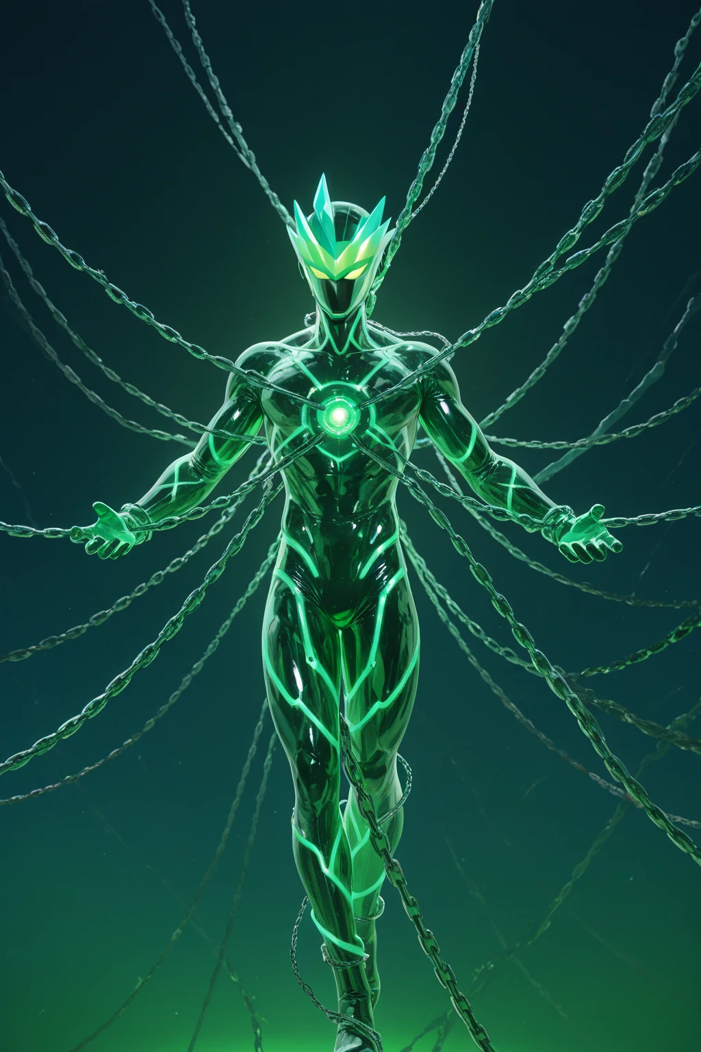 Ghostly portrait of a futuristic alien from another dimension creator of the universe with powerful ancient magic and supernatural powers from an unknown dimension