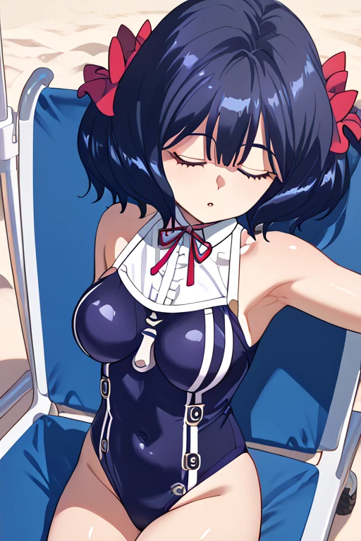 ((Shot from above)), Cowboy Shot, Score_9, Score_8_Excellent, Score_7_Excellent, Score_6_Excellent, Source_Anime, 1 Girl, Solo BREAK Seishiro Tsugumi, Blue Hair, Short Hair, Hair Ribbon,Looking at the viewer,(sad face: 1.2), ((blue bondage costume)), bondage, harness, O-ring, gaze, short hair, Barbecue, teppanyaki meat, ((whole body) wet water, wet hair)), (((a large amount of grilled meat around a woman)))), (((on her back on the iron plate))), (whole body: 1.6 ),