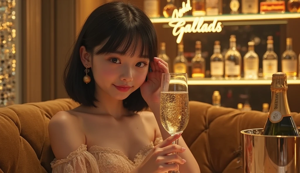 (masterpiece, best quality, 8k, RAW photo, beautiful and aesthetic:1.2),complex detail,ultra-detailed,(realistic skin), (((full body is in the frame))),Cocalero、A glass of tequila2There is a woman who has, Yoshitomo Nara, with a drink, 29-year-old, 28 years old, 1 8 is, Sexy Girls, Lovely lady, 27 years old, Chen Xintong, Sexy Dress, 30-year-old woman, 30-year-old woman, Chiho