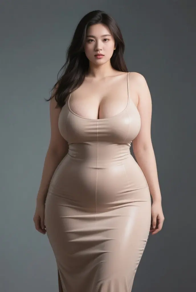 woman in brown dress and shorts hairstyle Leaning against the wall of the dark room, wearing a polite brown clothes , hijab outfit, with a long brown dress , longest dress fashion model, plus size, plus size woman, wearing brown longest dressed , woman in brown longest dress , beautiful Indonesia woman, thicc, brown outfit,, wearing a brown robe, brown , with longest hand clothes , bbwchan, large cleavage, very large cleavage, massive cleavage , wearing a sneakers, 35 years old woman, asian women , short hair , full body, thick neck , massive thighs , thick cheeks , Indonesian goddess