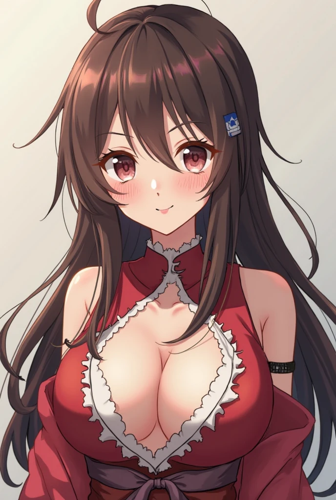 alone, One girl, Very embarrassed face, View your viewers, Crown braids in the same color as your hair, hair ornaments, Hair Ribbon、Black Hair、Red Eyes、(blush:1.8)、bed、(Cowgirl:1.2)、(naked:1.2)、Mouth slightly open、Sigh、Sweat、Wet