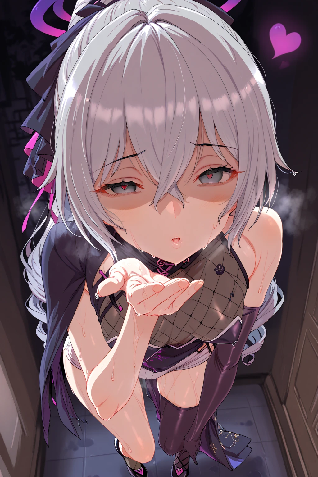 NSFW,Hololive,Towa Tokoyami,short hair,(Perfect hands),(Perfect Anatomy),(masterpiece),(highest quality),(Princess Dress:1.5),(Frill dress:1.3),Princess,Luxury Room,chandelier,One gray-haired old man,Embarrassed,blush,One man,(Doing sex:1.5),(orgasm:1.5),(Ecstasy face:1.5),Wide-eyed、Cross-eyed、Open your mouth、Sticking out tongue,(Scared face:1.5),Tattoo,(Dark skin tone:1.5),Lying on your back,(First Night:1.5)