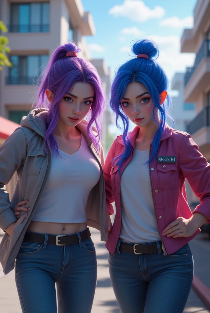 obra-prima, melhor qualidade, ultra-detalhado, 8K, luz detalhada, sombra detalhada, RAW, (pele detalhada), (realista: 1.2), jinx league of legends, rosto, pilyeon, cabelos longos azuis, olhando para o visualizador, gargantilha, fundo branco, Heart, boca fechada, olhos azuis, esmalte de unha, Fundo simples, (cabelos longos azuis amarrados nos dois lados), in his hands holding the Portable Gatling machine gun like energy blaster. ar 16:16 --aut --auto