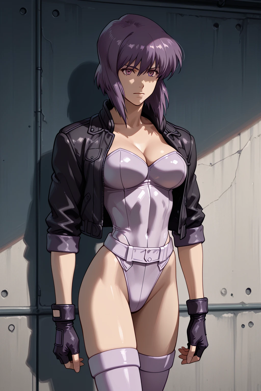 motoko_kusanagi, sac_2045, perfect body, abdomen, small breasts, anime