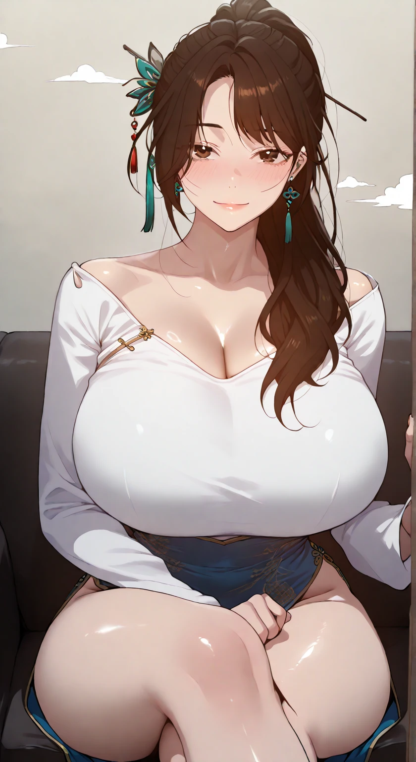 8K,Best quality, masterpiece, ultra high res, (photorealistic:1.4), raw photo, (Authentic skin texture:1.3), (film grain:1.3), beautiful hairstyle, realistic eyes, beautiful detailed eyes, (realistic skin), beautiful skin,absurdres, attractive, ultra high res, ultra realistic, highly detailed, golden ratio,, mature woman, 1girl, long_hair,, (Huge breasts), (Bust about to burst:1.4), Rich assortment, Thick waist), (Wide Hips:1.4, Toned thighs, Body Curve),(From a very low perspective)cowboy shot, Grinning smile) ,(((blush))))), Adorable, Japanese Girls,, (Japanese),(8-year-old girl),((私nnocent look)),((Childish)),((Rear View)),((blue sexy lingerie)),(( Nipples are visible)) (smile:0.9), upper_body, View your viewers,ponytail, (Keep an Eye on It:1.0), (Very detailed肌), (Highest quality:1.0), (Ultra-high resolution:1.0) ,(Photorealistic:1.0), (Very detailed:1.0),8k, RAW Photos:1.1),