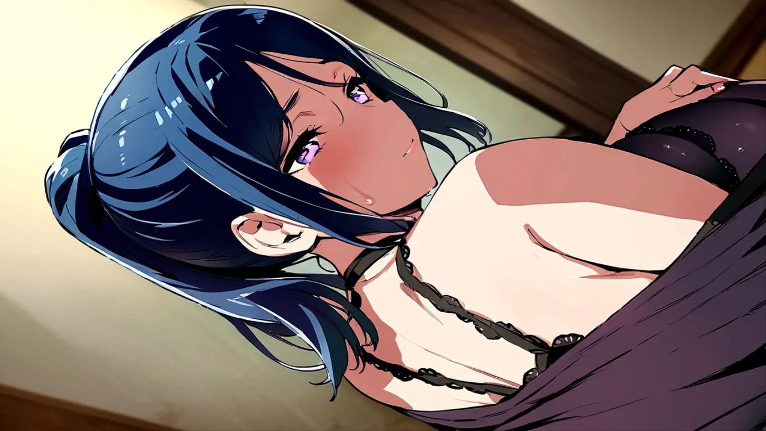 scared expression
open mouth
clenched teeth,(bondage:1.3),(tied up:1.4)AuroraV4, 1girl, solo, looking down at viewer, purple hair, long hair,disqusted,disappointed,?????