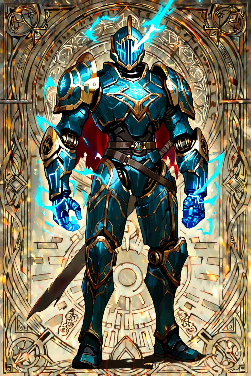 Paladin in armor, very, very big scene