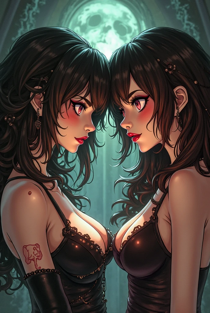 Succubus, anime style fire in her eyes --auto