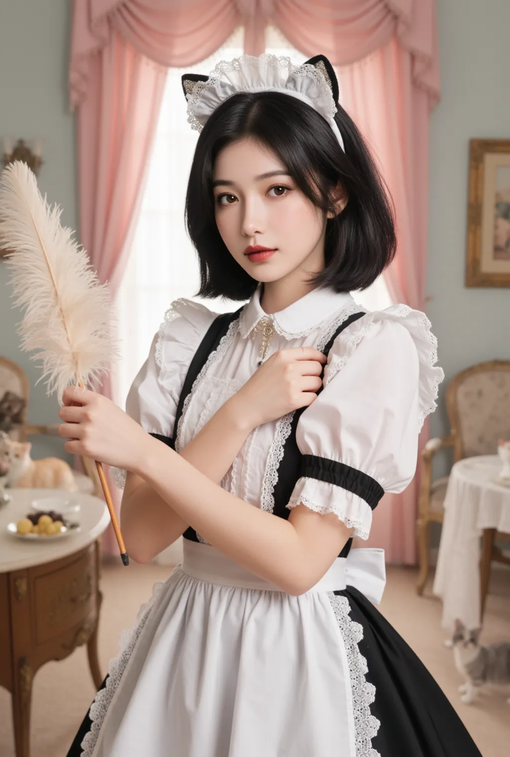 고양이 귀 미녀 하녀