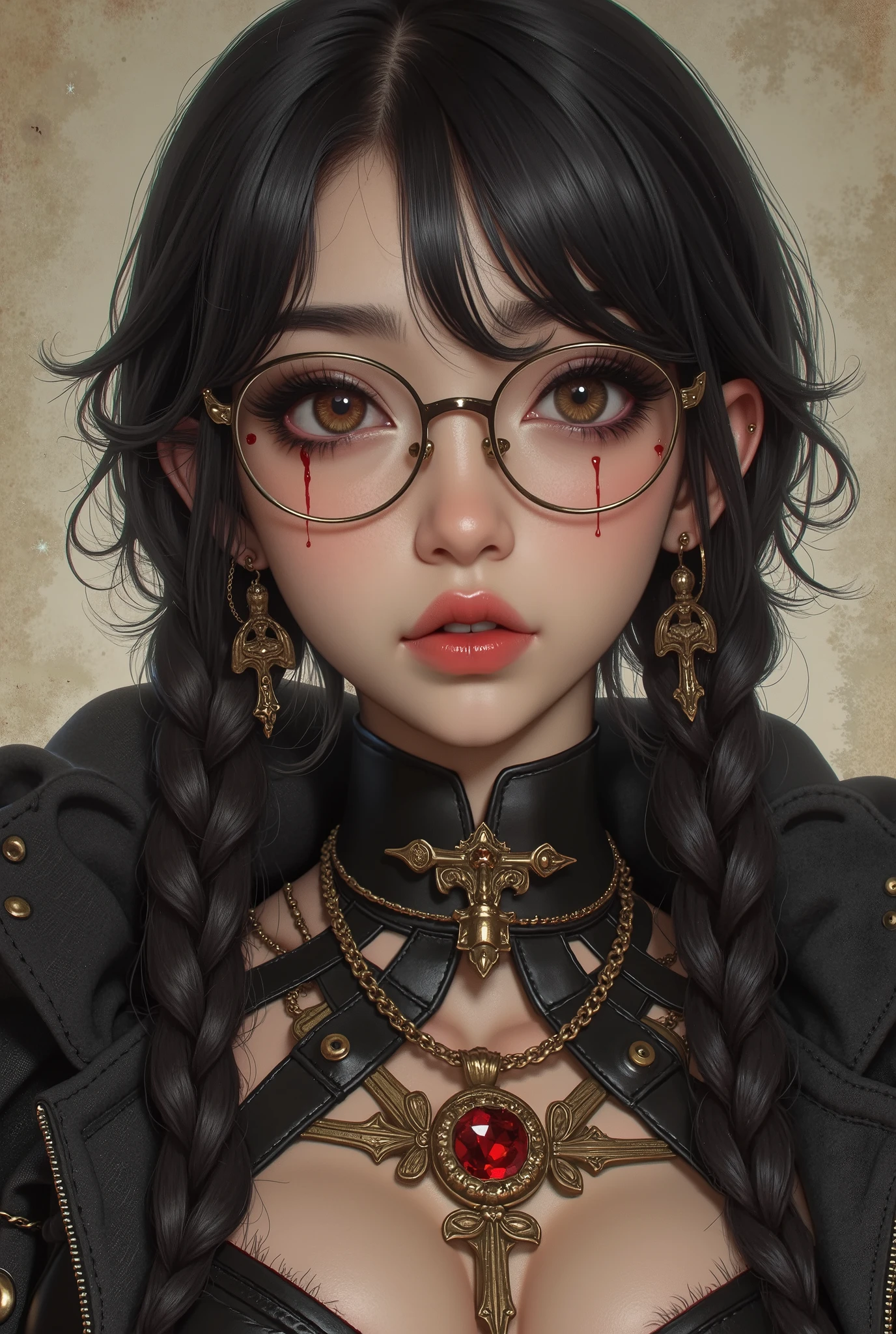 ( Highest Quality, best illustrations,high image quality:1.2), (Horror Fantasy:1.5), (ink and watercolor:1.5),(Ominous Scenery :1.5),(A lot of dust rises:1.5),( Dirt Track :1.5),(wonderful:1.5),(masterpiece:1.5), (Powerful figures:1.1、Big Breasts:1.3) 、 ((((glasses、best Shot, cute、 Red Eyes、 Evil Ruby's Cursed Necklace )))),(((glasses、Big Breasts、 braids)))、 cute face, raise eyebrows , ,(Fatal Beauty, charming beauty ) ,(Mysterious Charm:1.1),(Big Breasts、attractive silhouette), high image qualityテクスチャ 、High Quality Shadows、 beautiful and delicate face 、 beautiful, delicate, eyes are sticky liquid dripping 、 ray tracing 、 20th Generation、 cute K-POP girl、( The Face of Korea )、Thin face、( Ulzan-6500-v1.1:0.6)、 Face of Pure Loss _v1 , ( beautiful and delicate face , beautiful and delicate eyes, perfectly balanced face , high image quality skin , detailed skin, lens flares {x} perfect ratio 4 fingers to 1 thumb :1.25)、 DSLRs、 地獄から来たbeautiful悪魔女 , ATTRACTIVE GIRL , Real Girls, Gurwitz, Gurwitz-style Artwork , Girl Roleplay, Realistic 3d style, cgstation Popular Topics,, 8k portrait rendering BYMR. nomi ,(truth,truth:1.4,glassesの少女 :1.2)、cheek、 glossy lips, 1. オーバーサイズ comment: comment、 come up with an oversized design that covers shoulder to knee.。 navy blue or black are standard colors .、[ Soft khaki or beige , wait.、 Pick the right color for the season 。 2. choose the color that suits your skin : To protect yourself from the cold、 choose the color that suits your skin 、 ニットの質感と色を commentに合わせてください .。 3. ワイドレッグ pants: pants, choose a wide leg design 、combines mobility and style。Dark tone denim or black pants look great.。 4. knee-high boots: オーバーサイズ commentに含まれるもの、boots are black or dark brown Match the texture and color of the fashionable.、 Gives a stylish impression 。 5. accessories: The 。 Disney 、 long necklace 、6. handbag: handbag、let's match the color of your outfit.