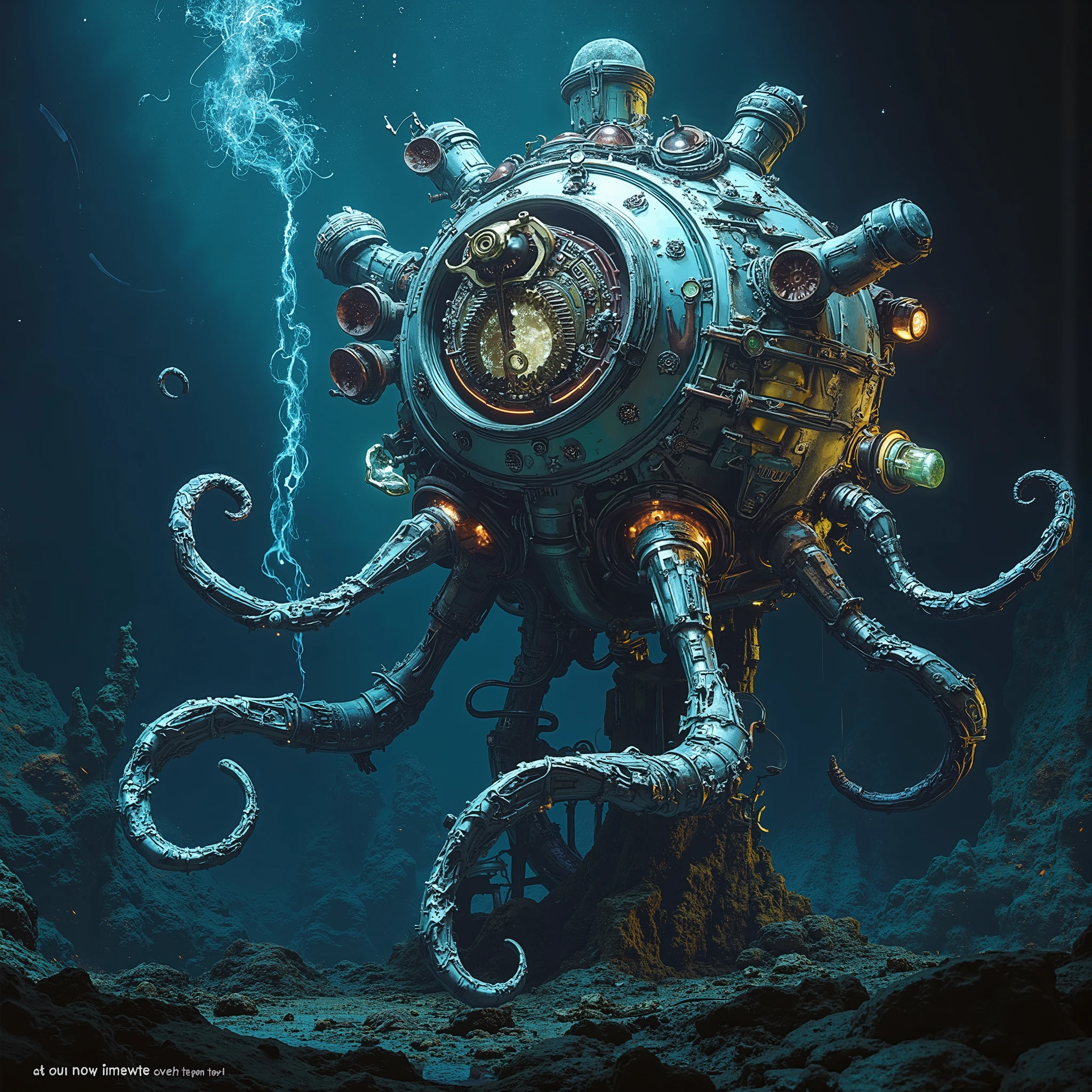 BIOMECHANICAL DEPTHS DISCOVERY: Advanced deep-sea drones encounter mysterious entities combining ancient machinery with living bioluminescence, documented at 6000m in the Mariana Trench.
HYBRID MACHINE-ORGANISM FEATURES:
- Clockwork mechanisms intertwined with living light
- Copper and brass gears flowing with bioluminescent fluid
- Crystalline power cores pulsing with bio-electric energy
- Mechanical tentacles wrapped in living tissue
- Victorian-style diving apparatus merged with sea life
- Transparent panels revealing internal bioluminescent systems
TECHNOLOGICAL-ORGANIC DETAILS:
- Steam-punk inspired valves releasing light particles
- Living copper wires conducting bio-energy
- Rotating mechanical eyes with bioluminescent irises
- Brass-plated segments with growing coral formations
- Quantum-organic computing nodes glowing with life
ENVIRONMENT:
- Deep-sea pressure creating metallic groaning sounds
- Ancient underwater laboratory ruins
- Fields of thermal vents with metal deposits
- Mysterious energy grid patterns on seafloor
- Swirling clouds of metallic marine snow
ATMOSPHERIC ELEMENTS:
- Bio-mechanical light sources
- Electric-blue energy discharges
- Swirling metallic particles in water
- Pressure distortion around mechanical parts
- Mysterious power signatures in darkness
TECHNICAL ASPECTS:
- Ultra-high resolution low-light photography
- Multiple ROV light sources
- Scientific measurement overlays
- Professional deep-sea cinematography
- Documentary research style