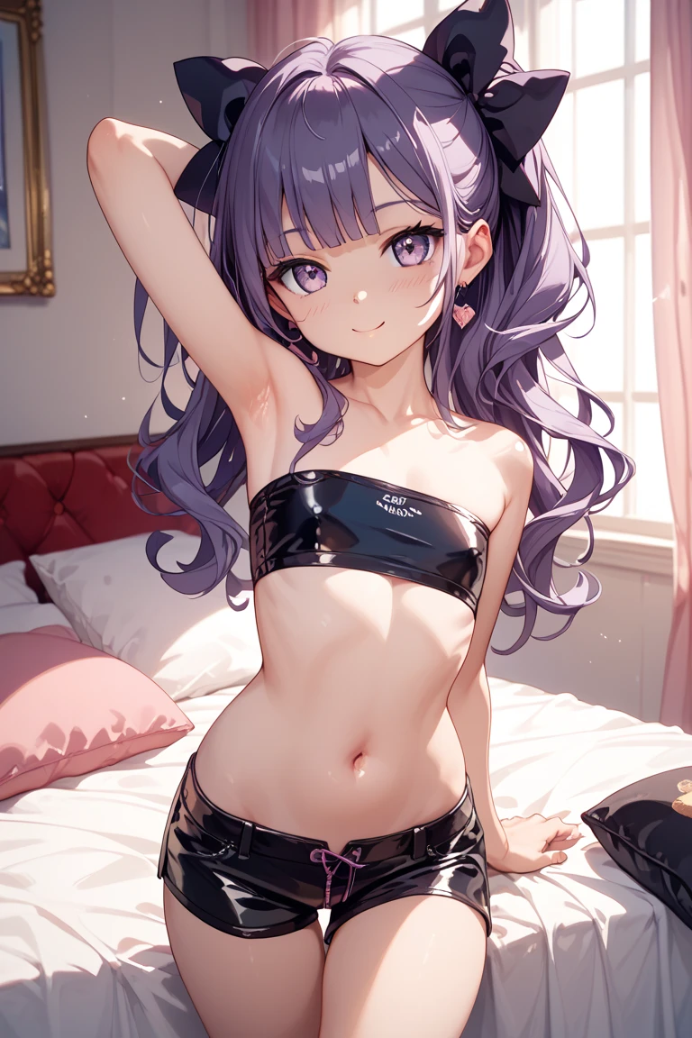 realisitic、top-quality、女の子 1 人、18year old、Fancy Color Hair、piercings、Shy face、Fancy underwear、beautiful boob 、selfee、Nyan Nyan Pose、hotels room、Particles of light、profetional lighting