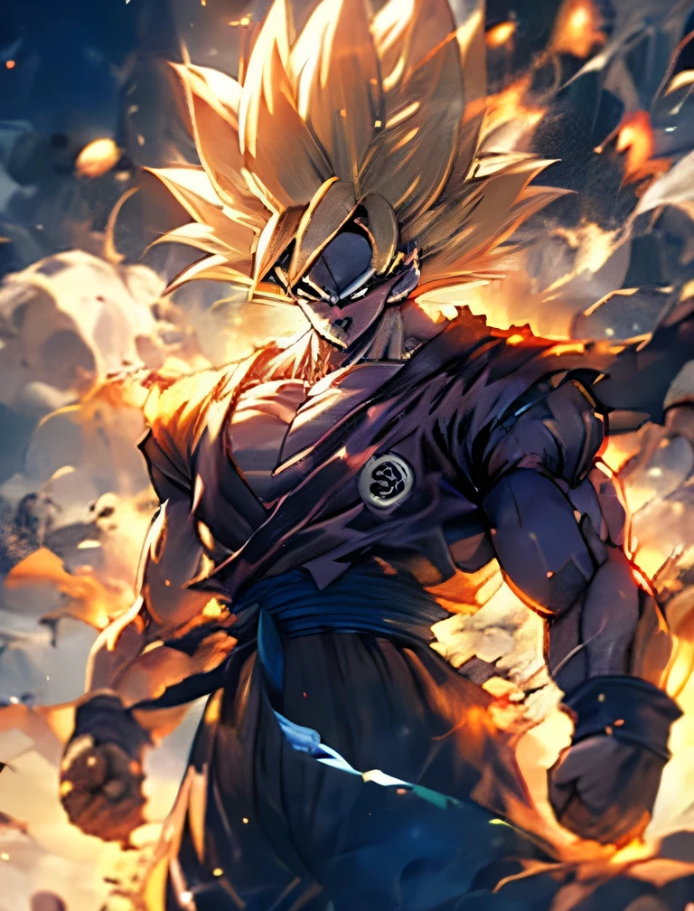 DRAGON BALL、Son Goku、Super Saiyan、Blonde、Standing Hair