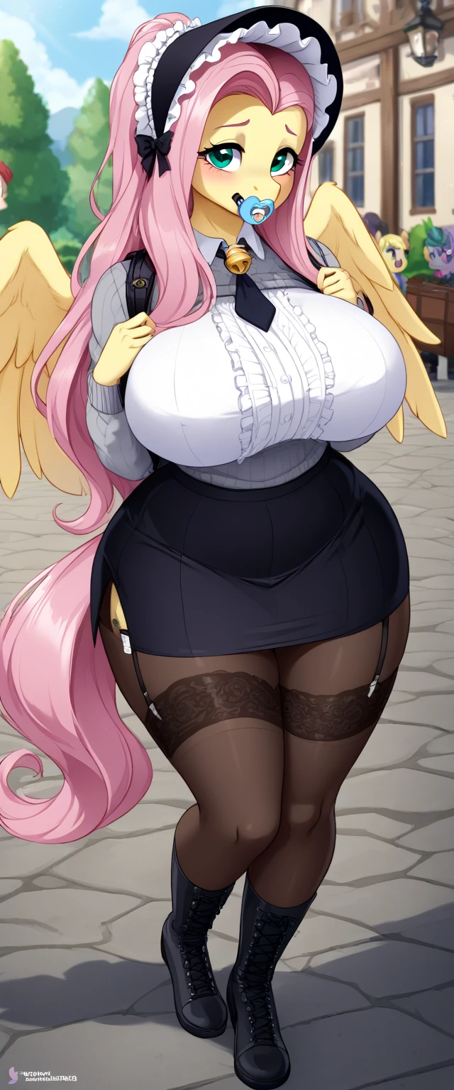 masterpiece, best quality,<lora:add_detail:0.6> <lora:lamialoveless:0.8> , highres, lamia_loveless,1girl,glowing skin,cleavage,curvy,wide_hips,nude,huge_breasts,[long hair], green hair, parted bangs,collar, nude,navel, street,serious,(full body),futanari, long penis,huge testicles,green high heels,black kneehighs, Sexy lingerie, star bracelet, necklace,star earrings, catwalk \(modeling\),dark-skinned female,