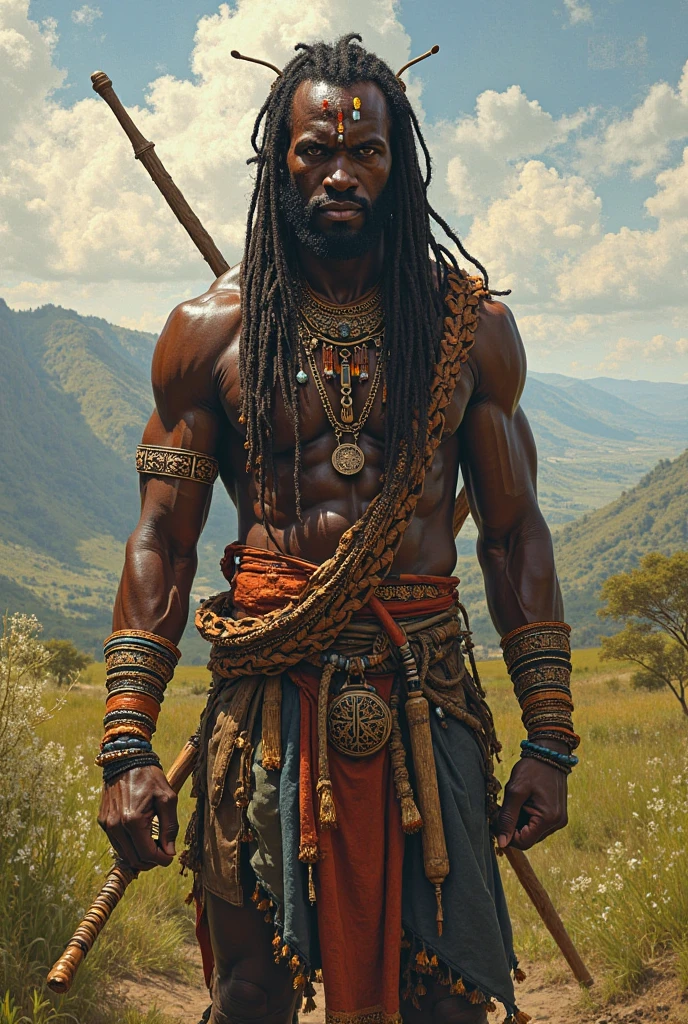 a tall man with dreadlocks