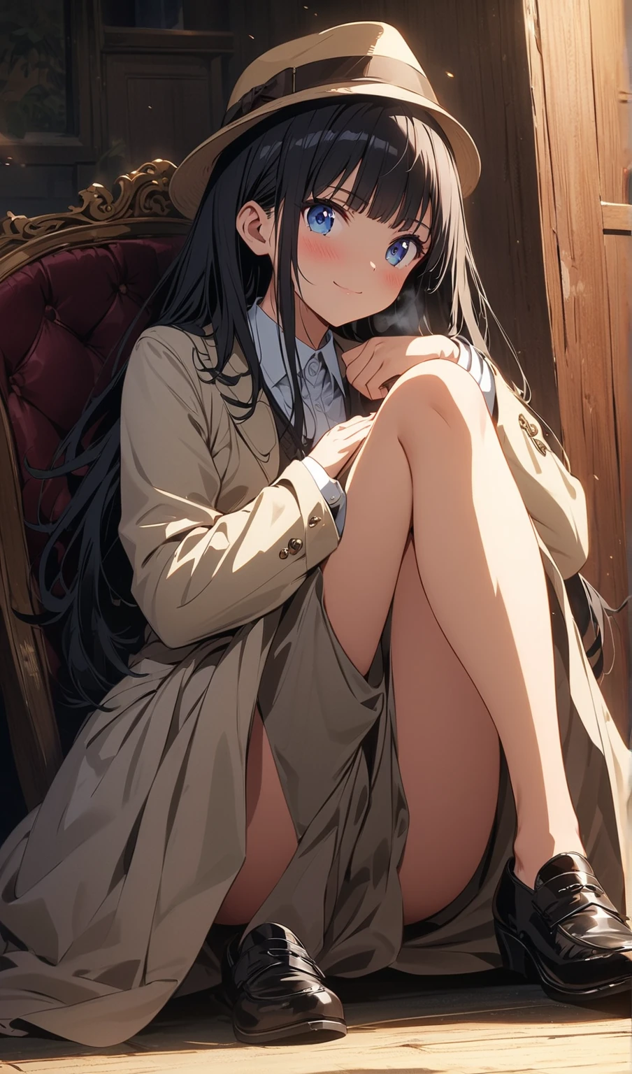 Masterpiece、Highest quality、highest quality、(((Lori)))、 ((Petite))、Shiny hair quality、Small face、Sitting、Super detailed, beautiful, wide eyes、Ultra-detailed, clear and beautiful faces、(cute illustration:1.2), High-resolution, ultra-detailed, best quality, embarrassed
