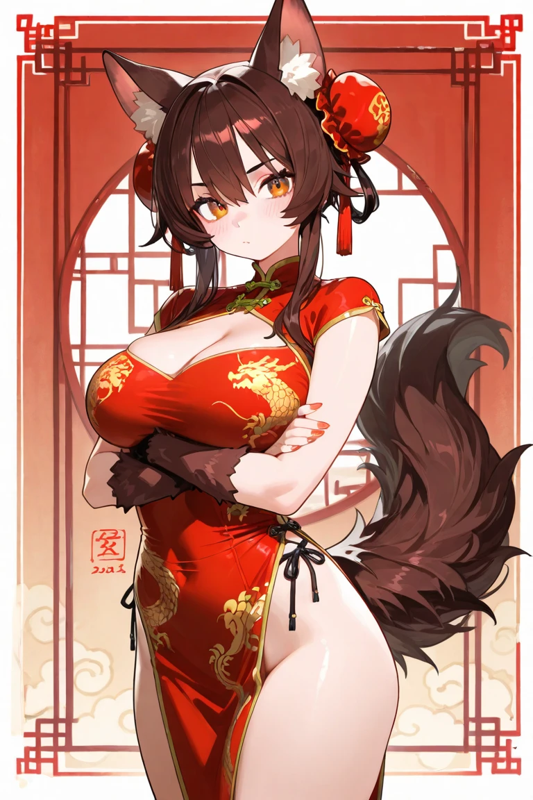 Portrait of an ancient Chinese beauty,
with white skin and purple and black eye
makeup,
with cherry blossoms in the background
wearing a red dress,
in the style of a Chinese illustration,
with dark white and light gray colors,
with black cat,
an elegant portrait,
charming characters in the style of anime,
and an ink painting