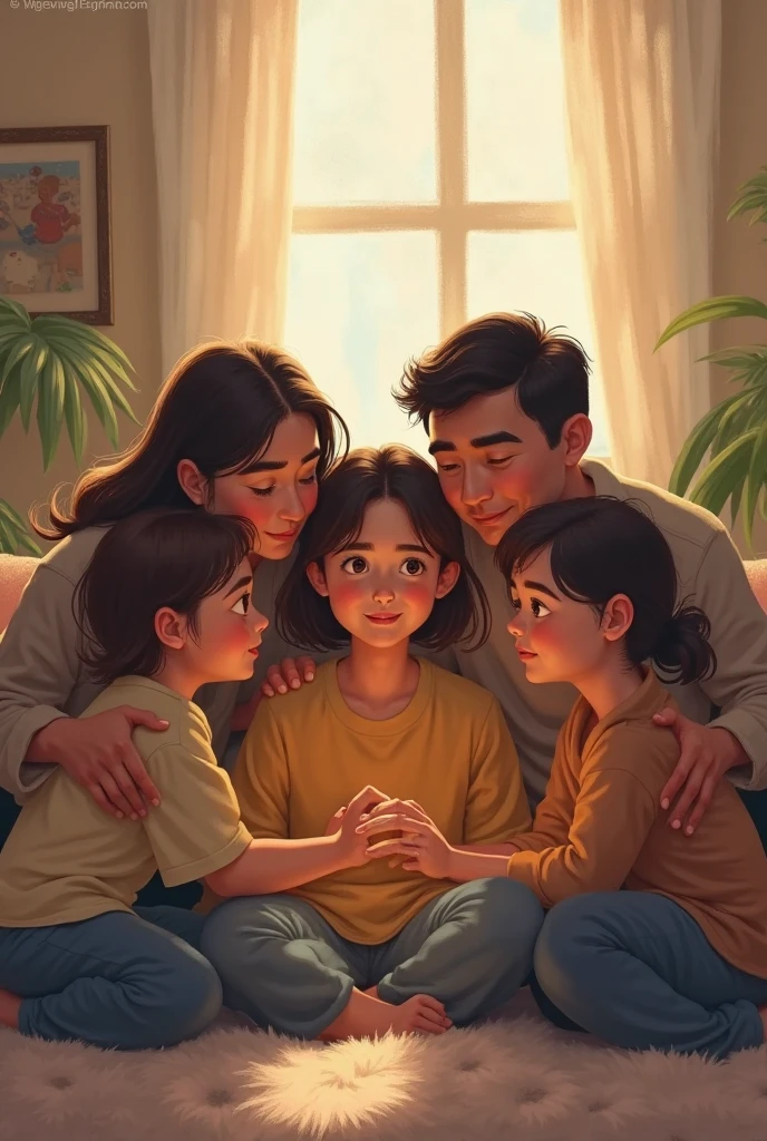 Four friends supporting the fifth friend