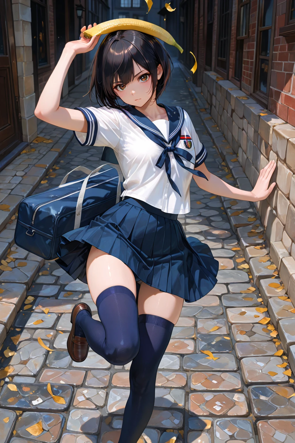 highest quality、High resolution、Detailed Background、Teenage Girl、brown hair、Braided Ponytail、Perfect body line、Calm atmosphere、Elegant and cute、Feminine atmosphere、cute gesture、A big smile、Happy expression、
((Sheer sailor suit、light blue sailor color、Checkered pleated mini skirt、Cute School Cardigan、petticoat、White knee-high socks))、Amusement park date、A close-up of a sailor collar from the side