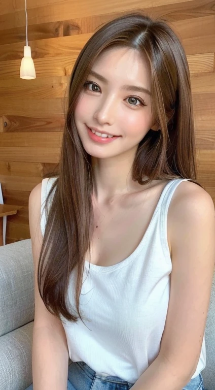 seed:2020674263.((Full body angle:1.1)).((highest quality, 8K, masterpiece:1.3)), ((from below:1.1)).concentrated:1.2, Perfect body beauty:1.4, Hips:1.2, ((Delicate Hair)), (Colorful button-through crop shirt :1.1) , ((highest quality、8K、masterpiece:1.3))、1 Girl、A sloppy smile、Esbian all over、Slim face、Big 、Beautiful woman、(Dark Brown Hair)、Long Hair、1.1、Flickering Valley、Detailed eyes、double eyelid、Blurred Background、超Slim face、Smile、Looking down、stroll、