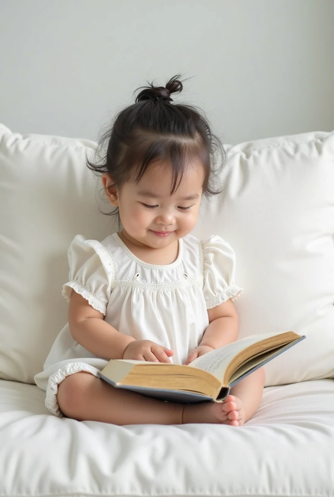 Baby girl sitting on the ground reading a book, reading new book, close up portrait shot, reading under a tree, portrait shooting, Reading a book, shutter inventory, Beginner, children's, children's storybook, reading the book about love, photo shot, Holding a book, well edited, kid, Portrait photo, author：Bernardino May