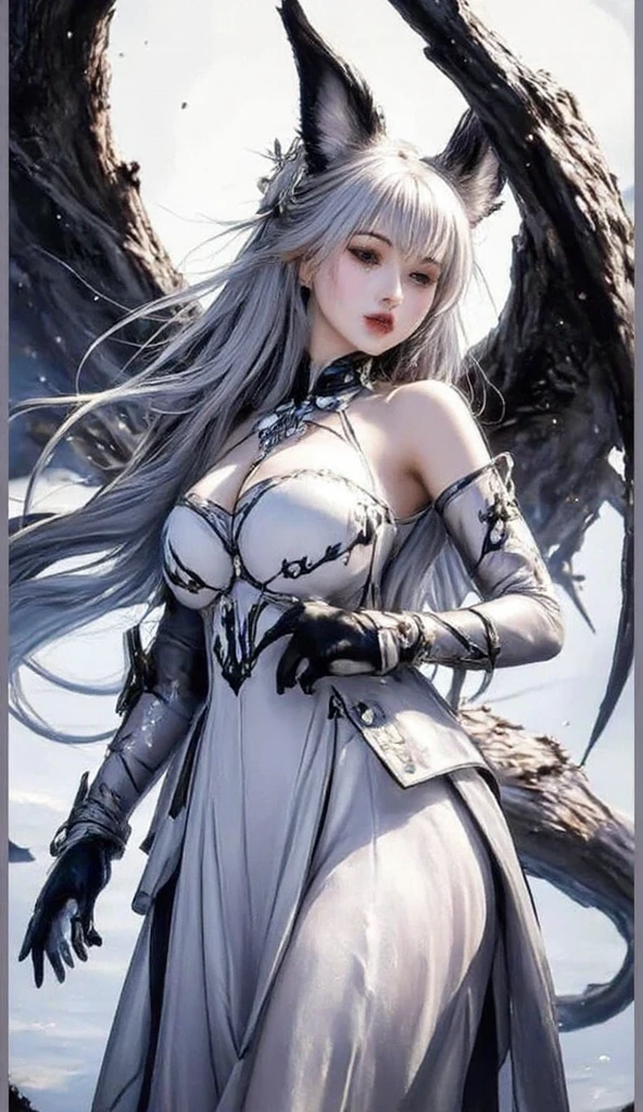 A sexy、The nipple is visible、The areol、((top-quality))、((​masterpiece))、(detaileds)、sorcerer、Fantastic beauty、Perching on the clouds、(fantasy illustrations:1.3)、a captivating gaze、Pose Seductive、Otherworldly charm、mystical sky、 (By Luis Royo:1.2)、(Yoshitaka Amano:1.1)、Moon Night、Soft colors、(detailed cloudscape:1.3)、(hight resolution:1.2)