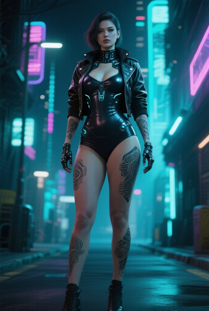 emopunk 2077 ,cyberpunk 2077, details, realistic,, full body, (Sharp focus, masterpiece, 8k, intricate artwork, hyper detailed, high detail), sfw