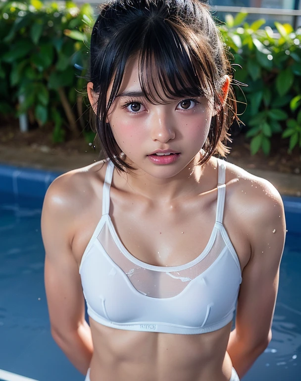 ((Browsing Caution)),(RAW Photos, highest quality), (Realistic, Photo Realistic: 1.3), highest quality, Very detailed, masterpiece, Very detailed, shape, One Japanese woman, Mana Ashida,Very detailed CG 統合 8k 壁紙, ink, wonderful,World Mastery Theatre, Messy_length_hair, highest quality, Very detailed CG 統合 8k 壁紙, ink, wonderful, In the basement,Cinema Lighting,Detailed face,((Expose large breasts)),(((Large areola))), Erect nipples,(((Sweat dripping))),(意shape的な表現: 1. 5),Sony Mastershot, whole body,Mana Ashida, (Latex swimwear:1.5),((Some of her clothes were torn.......、The chest is exposed)),brown hair, High-resolution screenshots, Normal hand, Vibrant colors, nice studio lighting, whole bodyを撮影する, Beautiful Face,In a dynamic pose,((Browsing Caution))