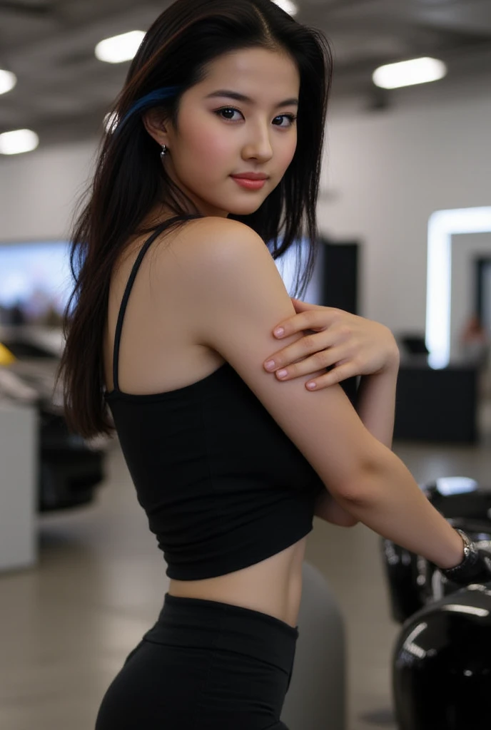 (Angle peeking into the breasts of a girl playing basketball in the gym), (Girl dribbling while leaning forward),showing of your nipple , down blouse ,(flat chest:1.6), (A shirt with a loose neckline), Age 18, Twin tail hair , munechira:1.8 ,I can see the nipples, look at the floor. to the bust zoom up ,