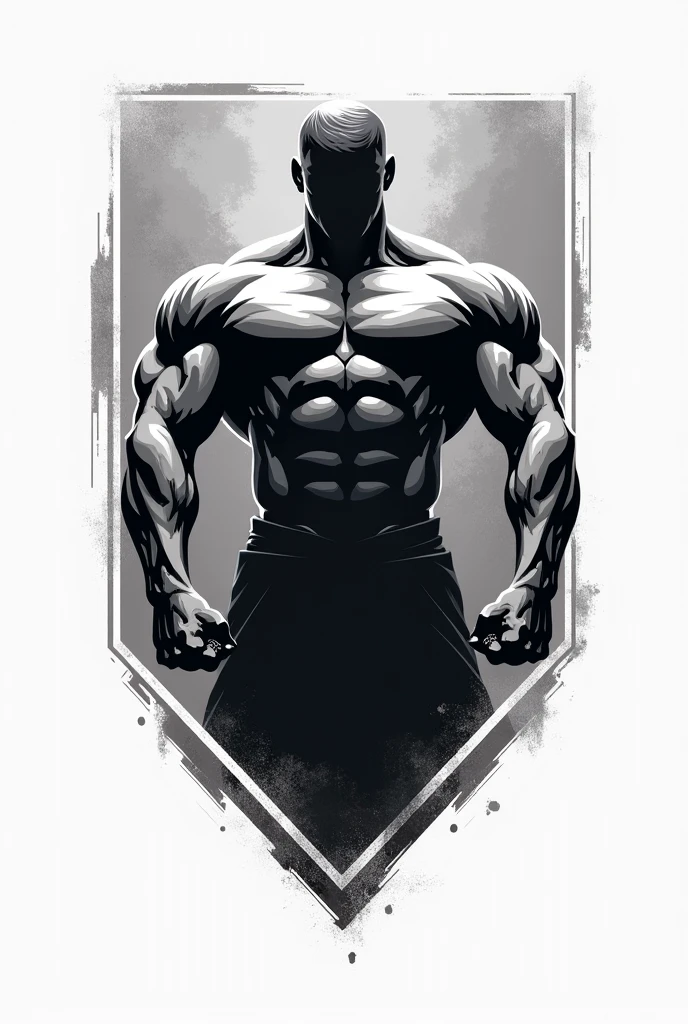 A gym bodybuilder in hoodie out line with sketch
