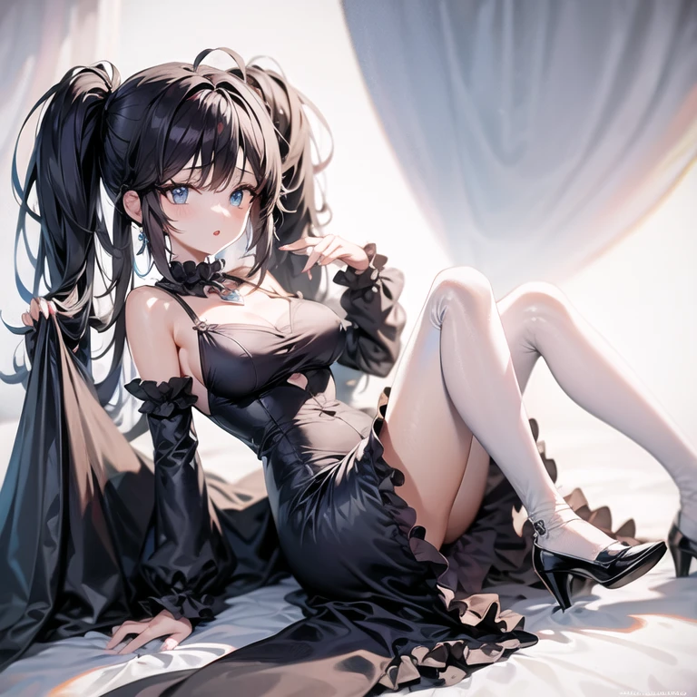 ​masterpiece、top-quality、write、face shooting、RiceShower\(Umusume\)、The long-haired、smallunderboob、((((Perfect limbs)))、Only 1 person、((maid clothes、Black dress full of frills))、Horse Girl、thighs thighs thighs thighs、(top-quality、8K、​masterpiece、))、perfectly cute girls、Delicate and smooth skin、real looking skin、Perfect and beautiful face、Perfect and cute face、(subjective perspective、showing the view from above)、luslous skin、Beautiful waist constriction、masutepiece、Top image quality、Hi-Res、独奏、Greeting、A smile