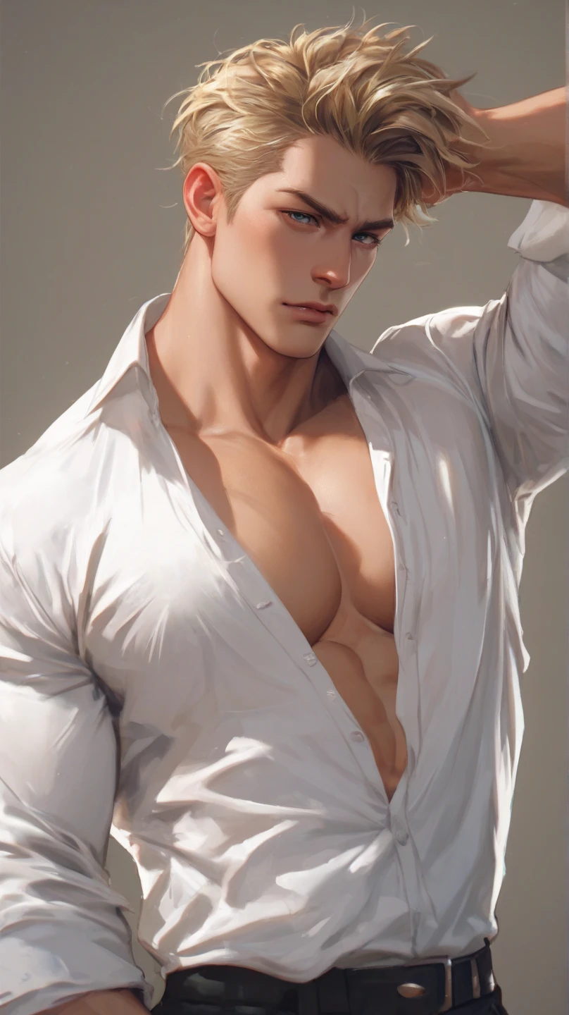 1boy, extreme realistic very handsome young boy, having very realistic well defined body shape features and well defined abs and packs, wearing transparent white shirt, male_focus, muscular, muscular_male, solo, bara, pectorals, pants, short_hair, navel, large_pectorals, abs, nipples, sitting, jacket, white_pants, open_clothes, window, indoors, looking_at_viewer, open_jacket, parted_lips, brown_hair, black_hair, bare_pectorals, bangs