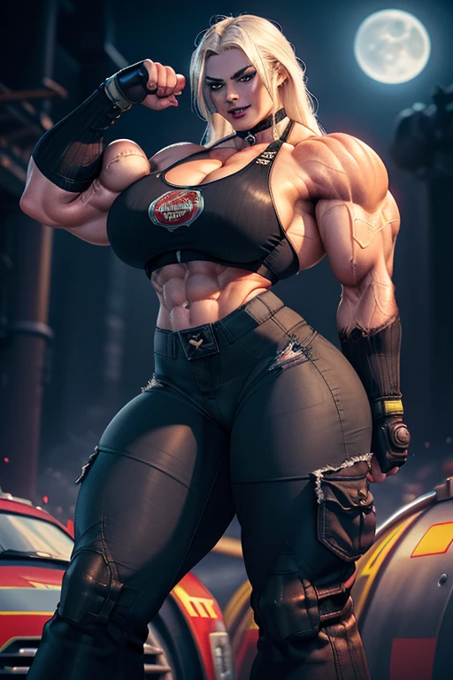 4k highly detailed realistic digital extremely high quality drawing, masterpiece, (by keeltheequine), (uploaded on e621), (a full-body portrait of a female anthro horse), (posing in a post-apocalyptic wasteland), ((wearing a tanktop, tight leather pants and combat boots)), (beautiful and detailed eyes:1.1), ponytail, detailed fur, seductive, sexy, voluptuous, curvy body, hourglass figure, huge breasts, muscles, cinematic lighting, (f1.8 short focus bokeh)