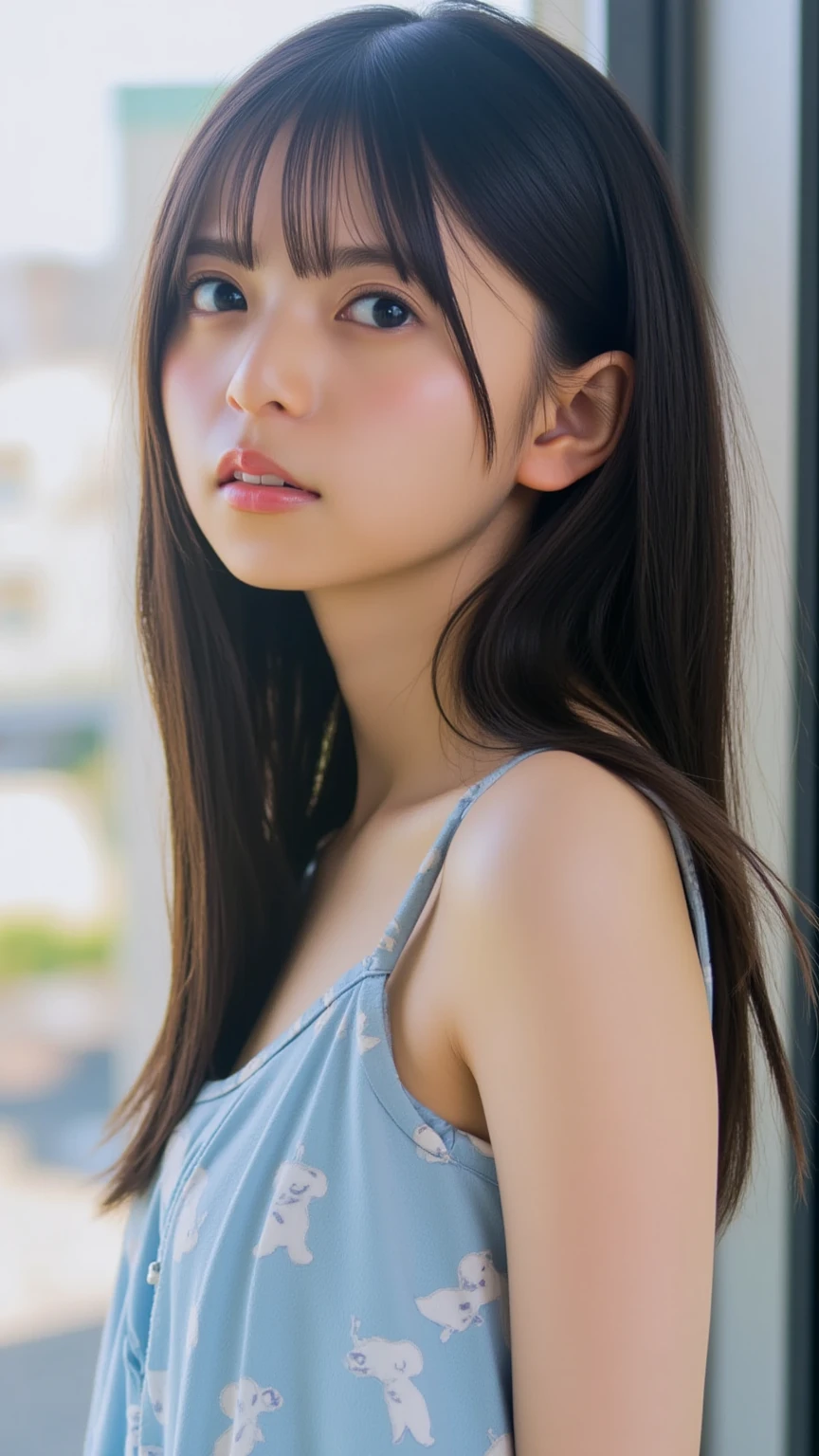 medium full shot Japanese shrine maiden in orange and blue,realistic,RAW photo,8K UHD,master piece,best quality,photorealistic,perfect  features,detailed skin,cinematic,　detailed symmetric beautiful hazel eyes, detailed gorgeous face, dynamic pose, in the style of artists like Russ Mills, Darek Zabrocki, Ivan laliashvili, Jean-Baptiste Monge.  perfect shading, with dramatic lighting. The artwork should be centered, stylized, and elaborate. TanvirTamim. rendered in 8K resolution for high-quality detail, artstation, concept art, smooth, sharp focus,  highly detailed, soft natural volumetric cinematic perfect light, intricate artwork masterpiece