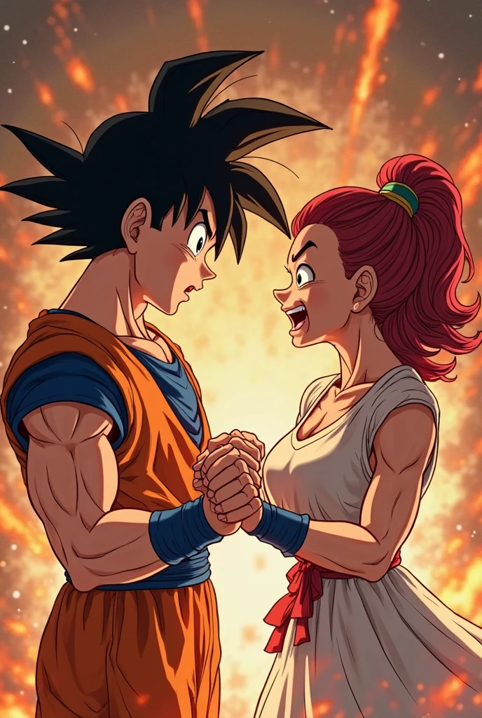 japanese oni is fighting a beautiful girl,18yo, in the sky,pink short hair, blue eyes,Conceptual art, best photo shot, glowing light, realistic, UHD, textured skin, masterpiece, anatomically correct, best quality, 8k, full body,