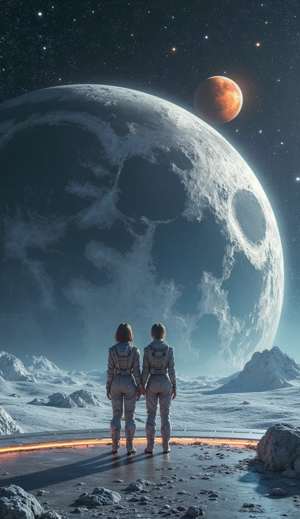 best quality, particle effect, raytracing, scening lighting, perfect lighting, masterpiece ,beautiful  female space farer (((wearing a red and black full body space suit))) looking out at the horizon, pov ,8k resolution, pretty face, chubby body, voluptous, wide , perfect face, ((gigantic )), Intricately detailed cinematic film still,cute, perfect face, (highly detailed, hyperdetailed), natural lighting, , alien planet backround, purity seals, perfect eyes,  full body, looking ahead, ((raytraced )), science fiction helmet, tinned visor helmet