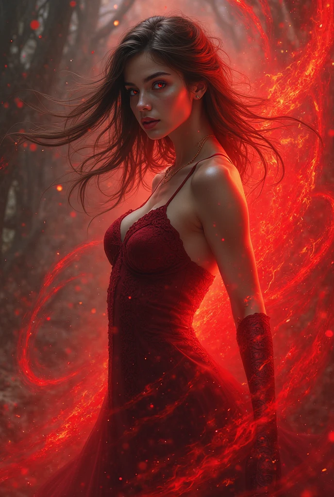 Elizabeth Olsen Scarlet Witch very beautiful and sensual without clothes naked
